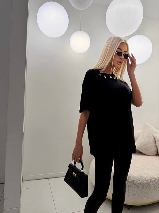 Женская базовая футболка Schiaparelli premium - Black