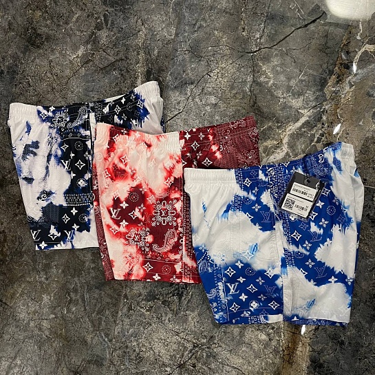 Мужские синие шорты Louis Vuitton monogram bandana