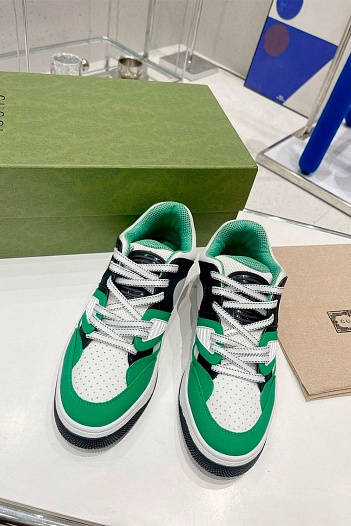 Мужские кожаные кроссовки Gucci