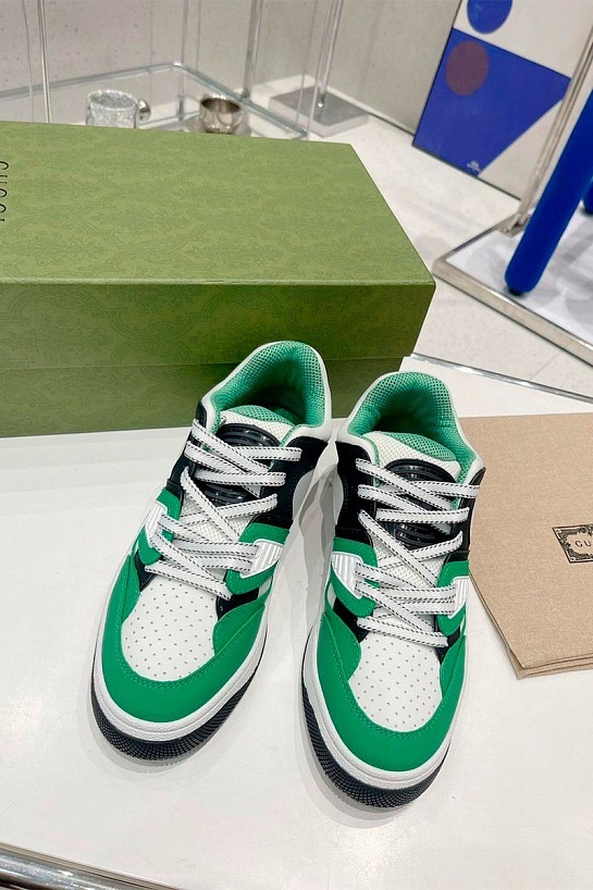 Мужские кожаные кроссовки Gucci