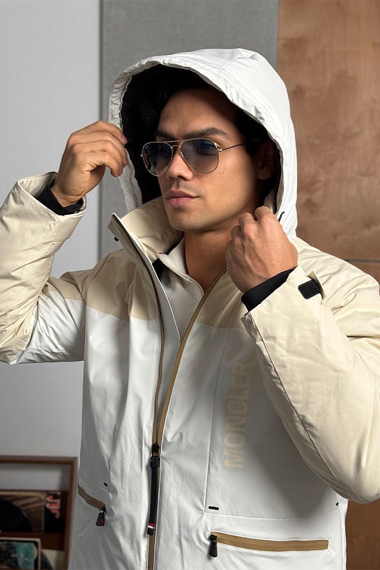 Пуховик Moncler Grenoble Fussen Ski - White / Beige