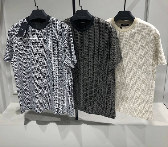 Оверсайз футболка Balmain monogram - Grey / Black