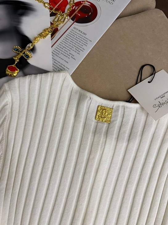 Женский трикотажный лонгслив Schiaparelli premium - White