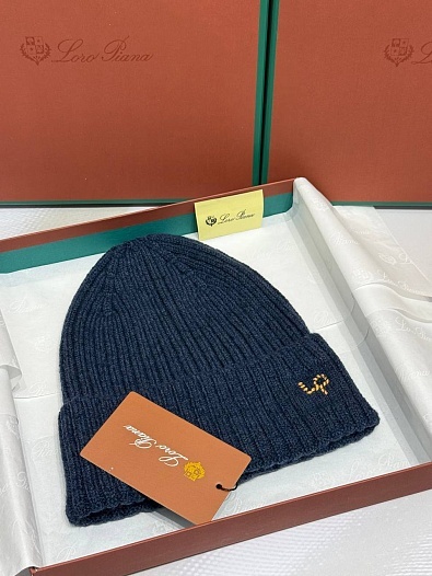 Шапка Loro Piana premium logo-embroidered - Navy   