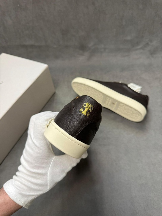 Мужские кожаные кроссовки Brunello Cucinelli