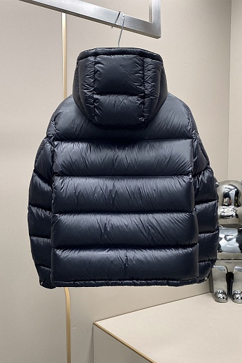 Мужской пуховик Prada logo-plaque - Navy   