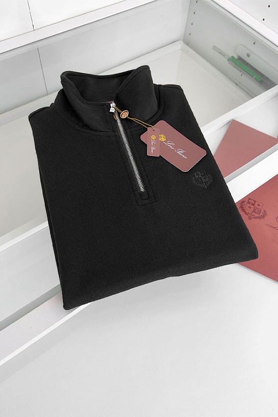 Утеплённая кофта Loro Piana zip-neck - Black