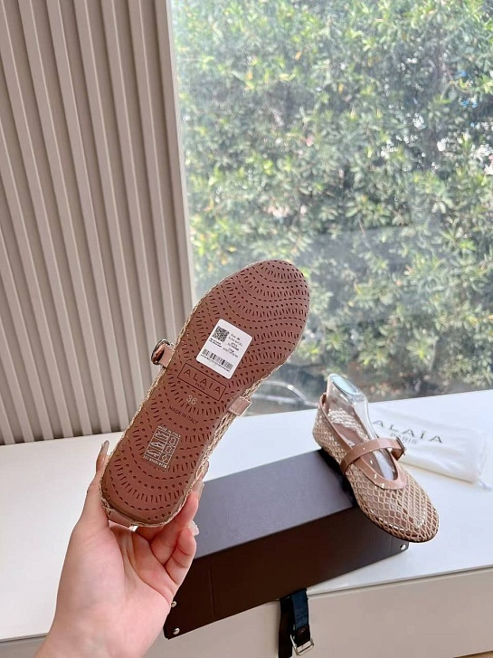 Женские плетёные балетки Alaia Premium - Pink