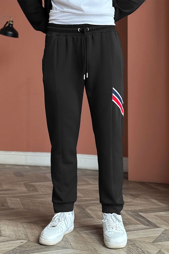 Спортивные штаны Moncler striped logo - Black