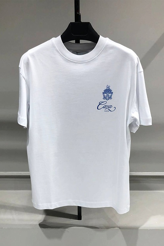 Белая футболка Casablanca Embleme de Caza logo-print