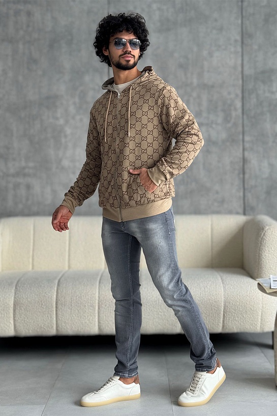 Двусторонняя кофта Gucci GG monogram - Beige