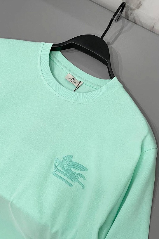 Футболка зелёного цвета Etro Pegaso embroidery
