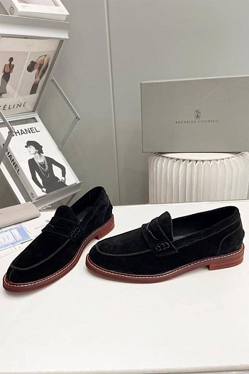 Замшевые лоферы Brunello Cucinelli unlined - Black   