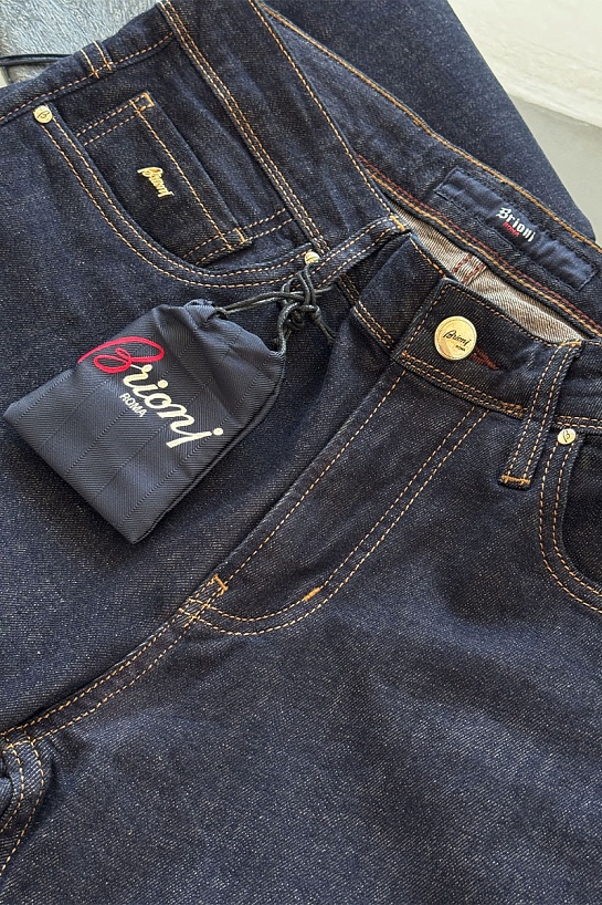 Мужские джинсы тёмно-синего цвета Brioni regular fit