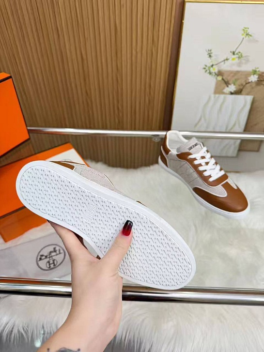 Женские кожаные кроссовки Hermes Match