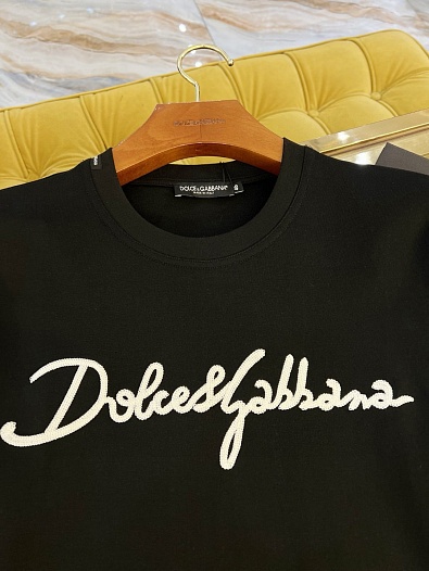 Мужская чёрная футболка Dolce & Gabbana Premium   