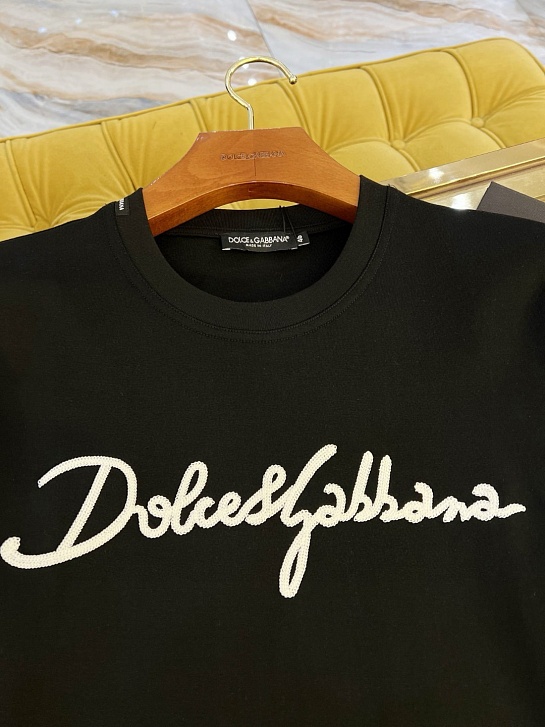 Мужская чёрная футболка Dolce & Gabbana Premium
