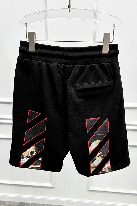 Мужские чёрные шорты Off-White Caravaggio Print