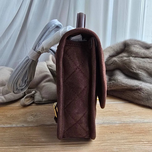 Замшевая сумка Chanel 21x19 см - Brown   