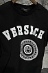 Мужская чёрная футболка Versace logo-print Medusa