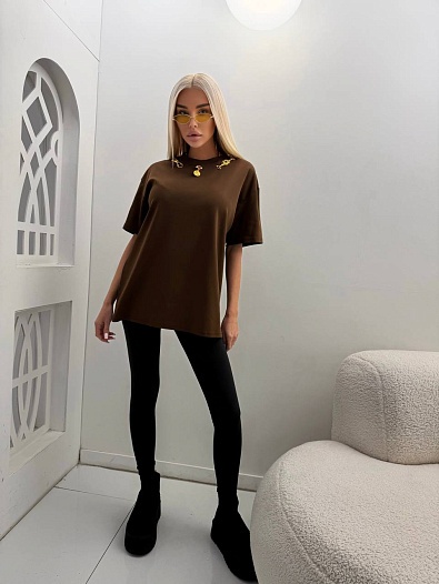 Женская базовая футболка Schiaparelli premium - Brown   