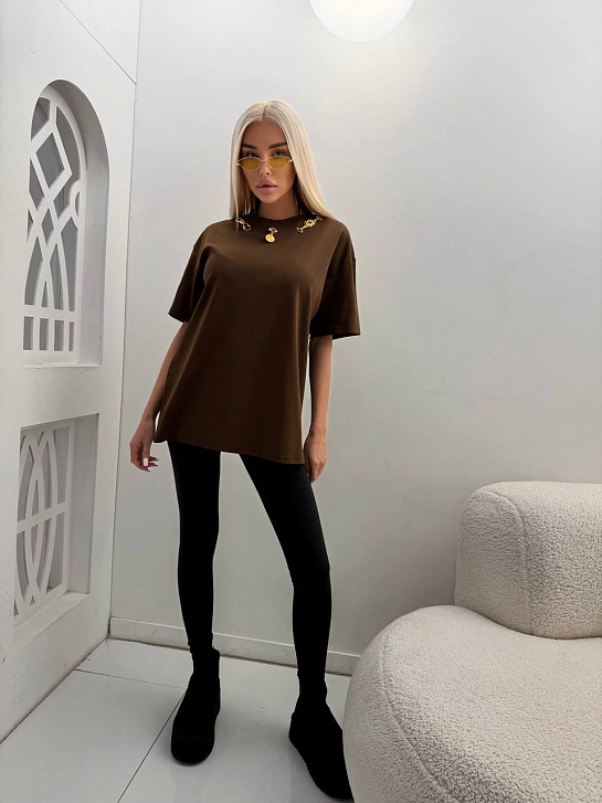 Женская базовая футболка Schiaparelli premium - Brown