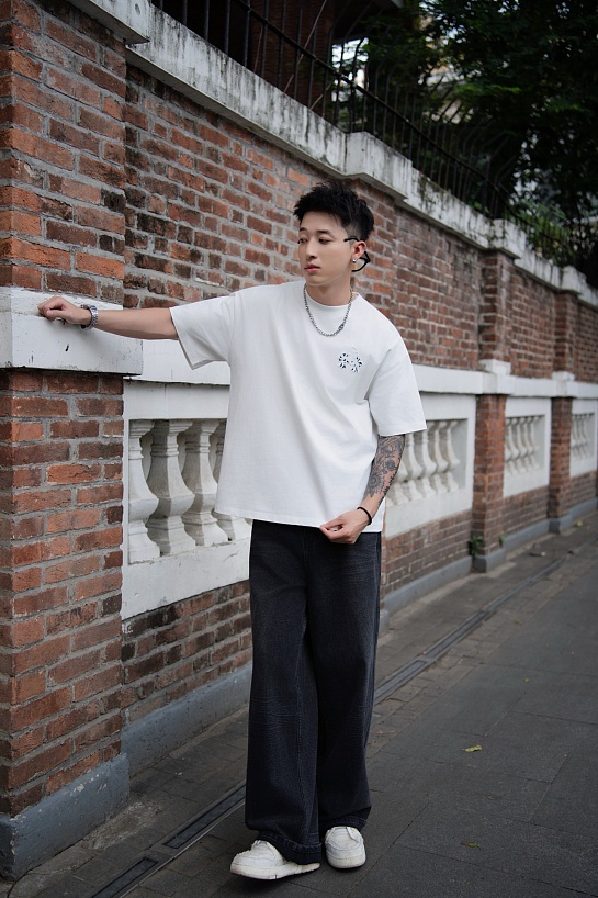 Белая оверсайз футболка Chrome Hearts Premium