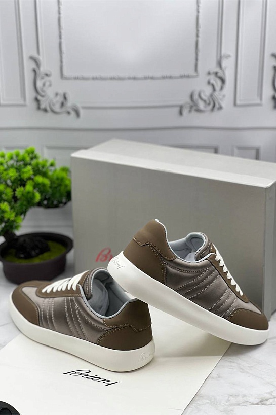 Мужские кроссовки Brioni коричневого цвета