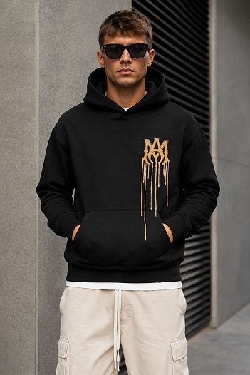 Мужское худи Amiri чёрного цвета logo-print   