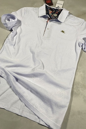 Белое мужское поло Etro embroidered-logo   