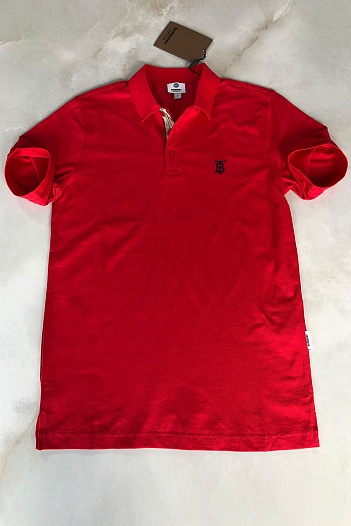 Мужское поло Burberry TB logo-embroidered - Red   