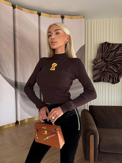 Женский лонгслив Schiaparelli Premium - Brown   