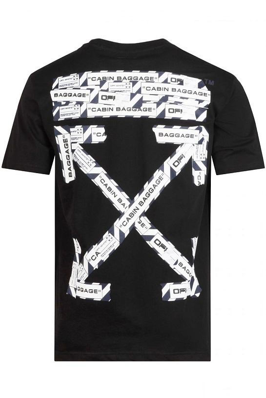 Чёрная оверсайз футболка Off-White "Cabin Baggage"