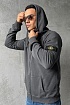 Серая кофта на молнии Stone Island compass-patch