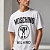 Белая оверсайз футболка Moschino Double Question Mark Logo