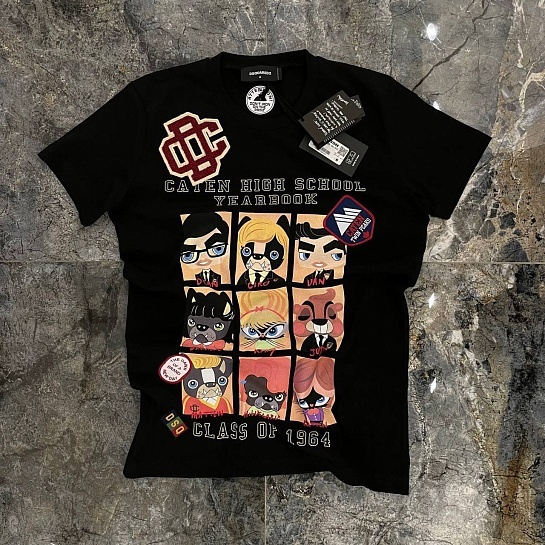 Мужская футболка Dsquared2 Patched - Black