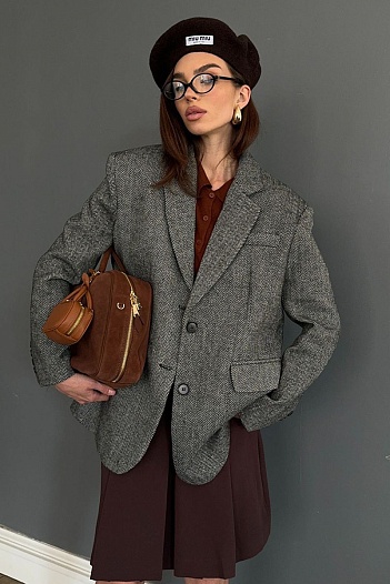 Женский серый пиджак Max Mara   