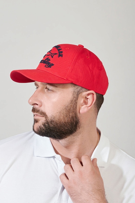 Мужская красная бейсболка Paul & Shark logo-embroidered