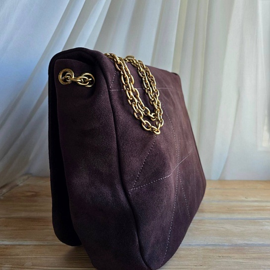 Женская замшевая сумка Yves Saint Laurent 45x32 см