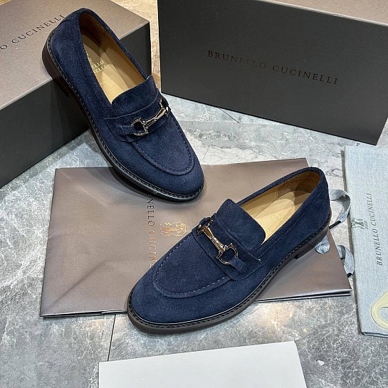 Замшевые лоферы Brunello Cucinelli Premium - Blue