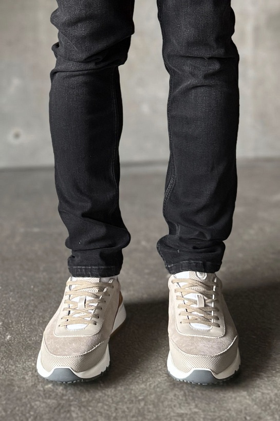 Мужские кроссовки Brunello Cucinelli бежевого цвета