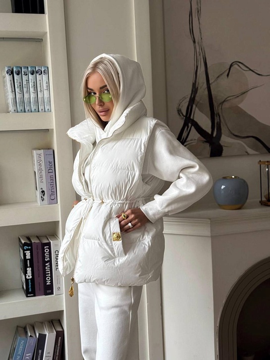Женский костюм тройка на флисе Schiaparelli premium - White