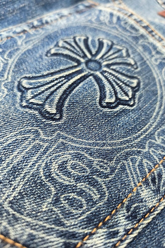 Мужские синие джинсы Chrome Hearts Premium