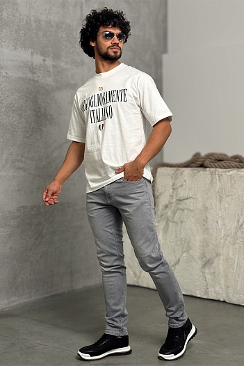 Белая оверсайз футболка Dolce&Gabbana logo-plaque   