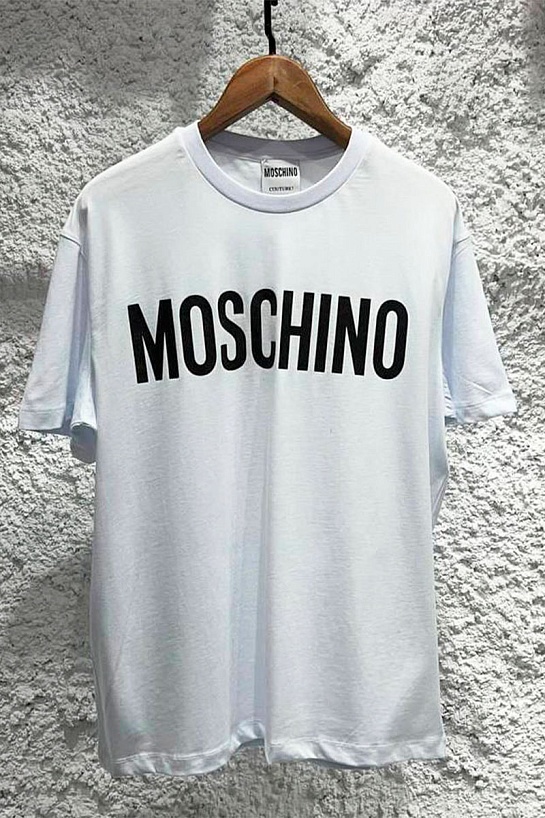 Белая оверсайз футболка Moschino logo-print