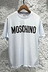 Белая оверсайз футболка Moschino logo-print