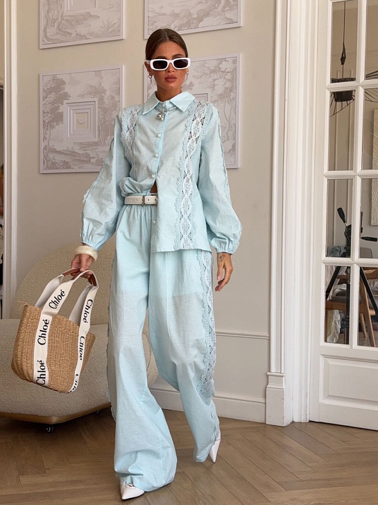 Женский голубой костюм Zimmermann