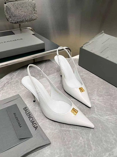 Женские кожаные туфли на каблуке Balenciaga premium   
