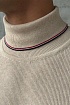 Бежевая кофта с высоким воротником Moncler logo-patch