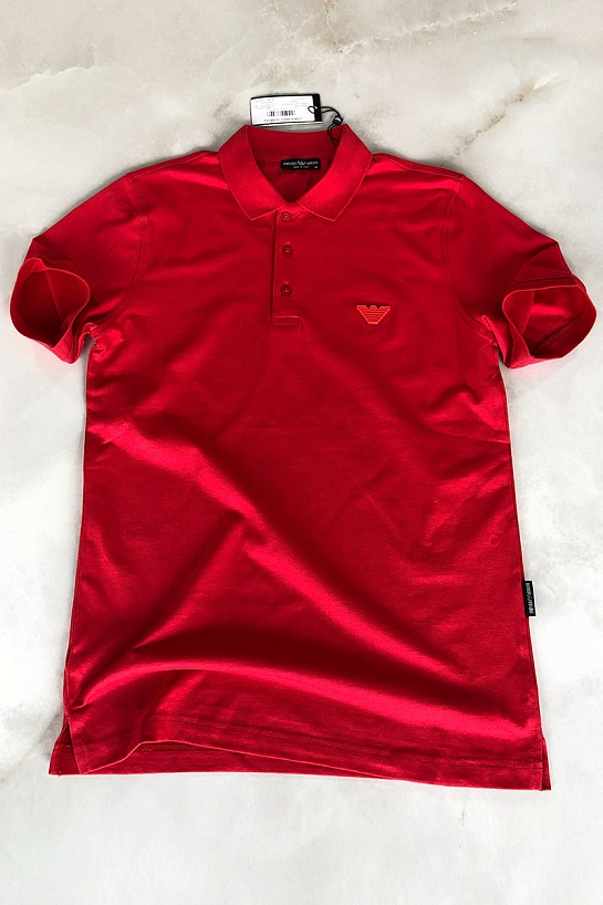 Красное мужское поло Emporio Armani 7